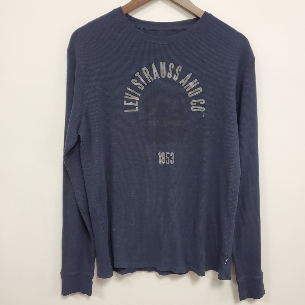 Levis Mens Long Sleeve Waffle Knit Thermal T Shirt Size L Preppy Layers Outdoors